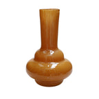 Bolombo Elite vaas, geel mondgeblazen glas met luchtbellen, Vase The World