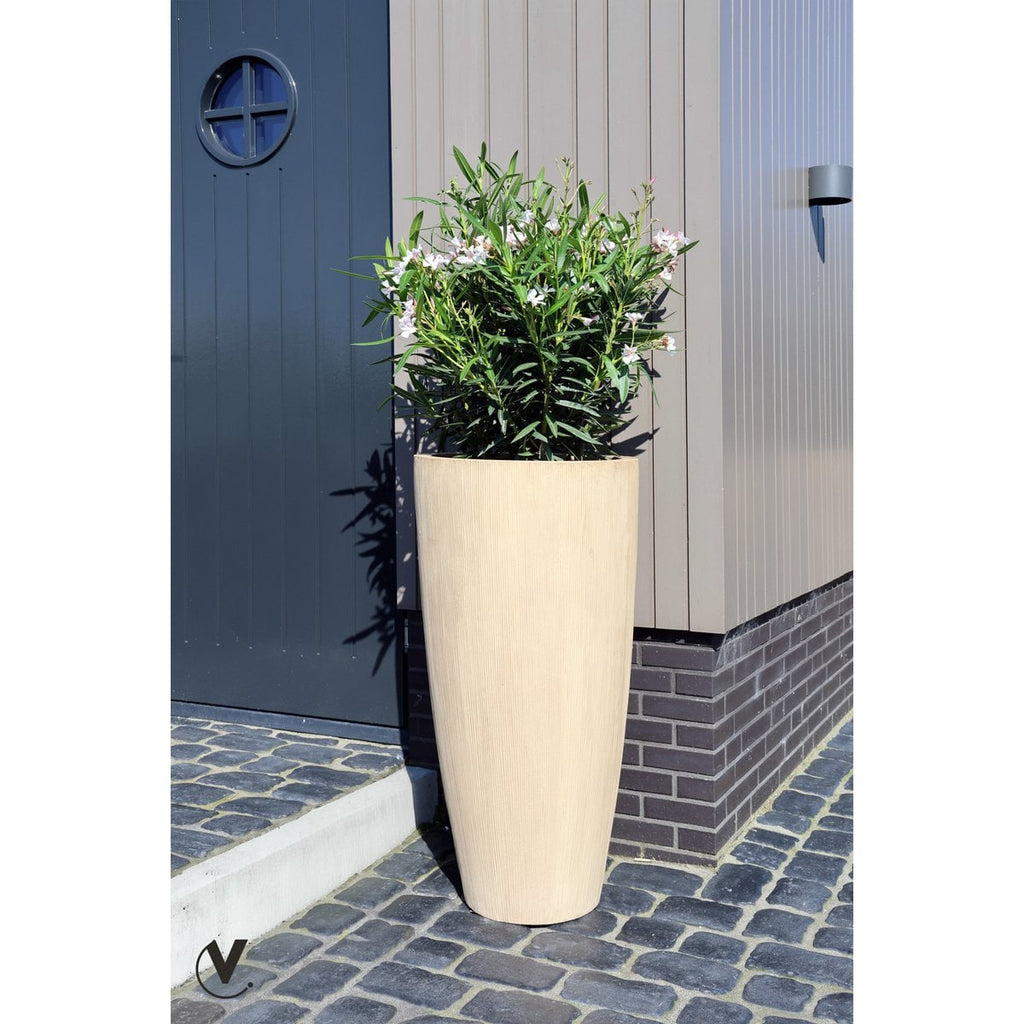 Plantenpot Java Stripe Beige, Hoog Model, Ø38 x H80 cm /of/ Ø47 x H100 cm, Vase The World