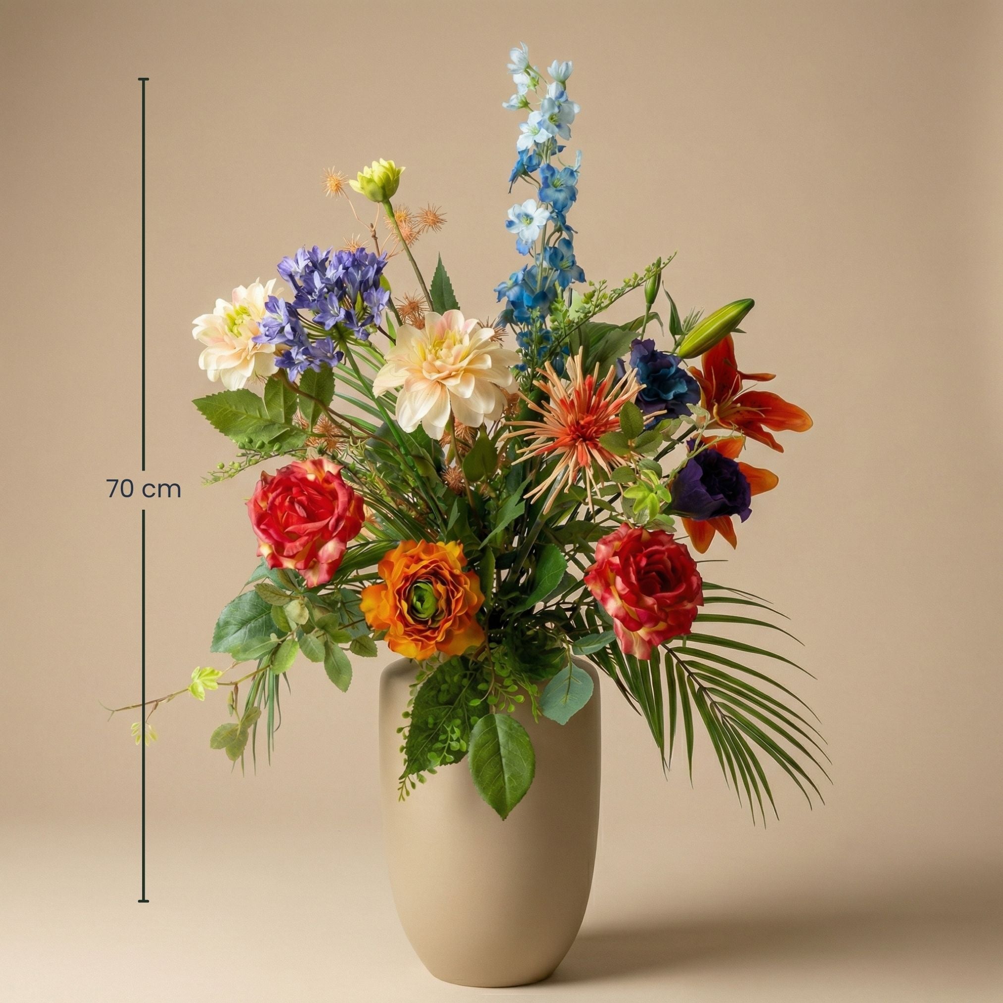 Artificial Flower Bouquet - Colorful Bloom Deluxe - Real Touch - 18 Stems - ↑ 70 Cm