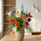 Artificial Flower Bouquet - Colorful Bloom Deluxe - Real Touch - 18 Stems - ↑ 70 Cm