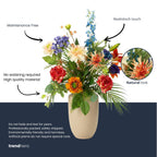 Artificial Flower Bouquet - Colorful Bloom Deluxe - Real Touch - 18 Stems - ↑ 70 Cm