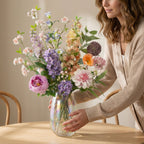 Artificial Flower Bouquet - Pastel Meadow Deluxe - Real Touch - 15 Stems - ↑ 100 Cm