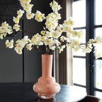 Bolombo Elite vaas, roze mondgeblazen glas met luchtbellen, Vase The World