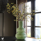 Lindi Elite vaas Ø22 cm, groen glas met luchtbellen, Vase The World