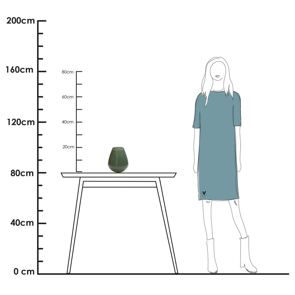 Tasman Elite vaas S, H20 cm Ø18 cm, groen glas met luchtbellen, Vase The World