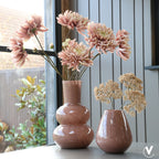 Lindi Elite vaas Ø22 cm, bruin glas met luchtbellen, Vase The World