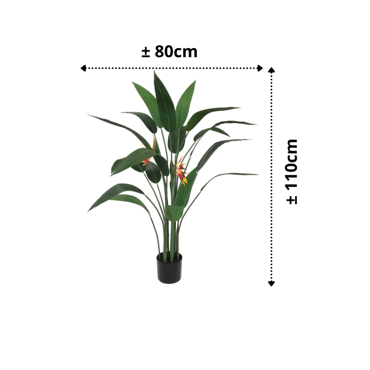 Strelitzia Kunstplant 110 cm, Met Bloem
