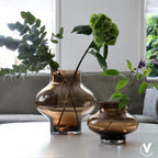 Ruvuma vaas taupe, mondgeblazen glas, Vase The World