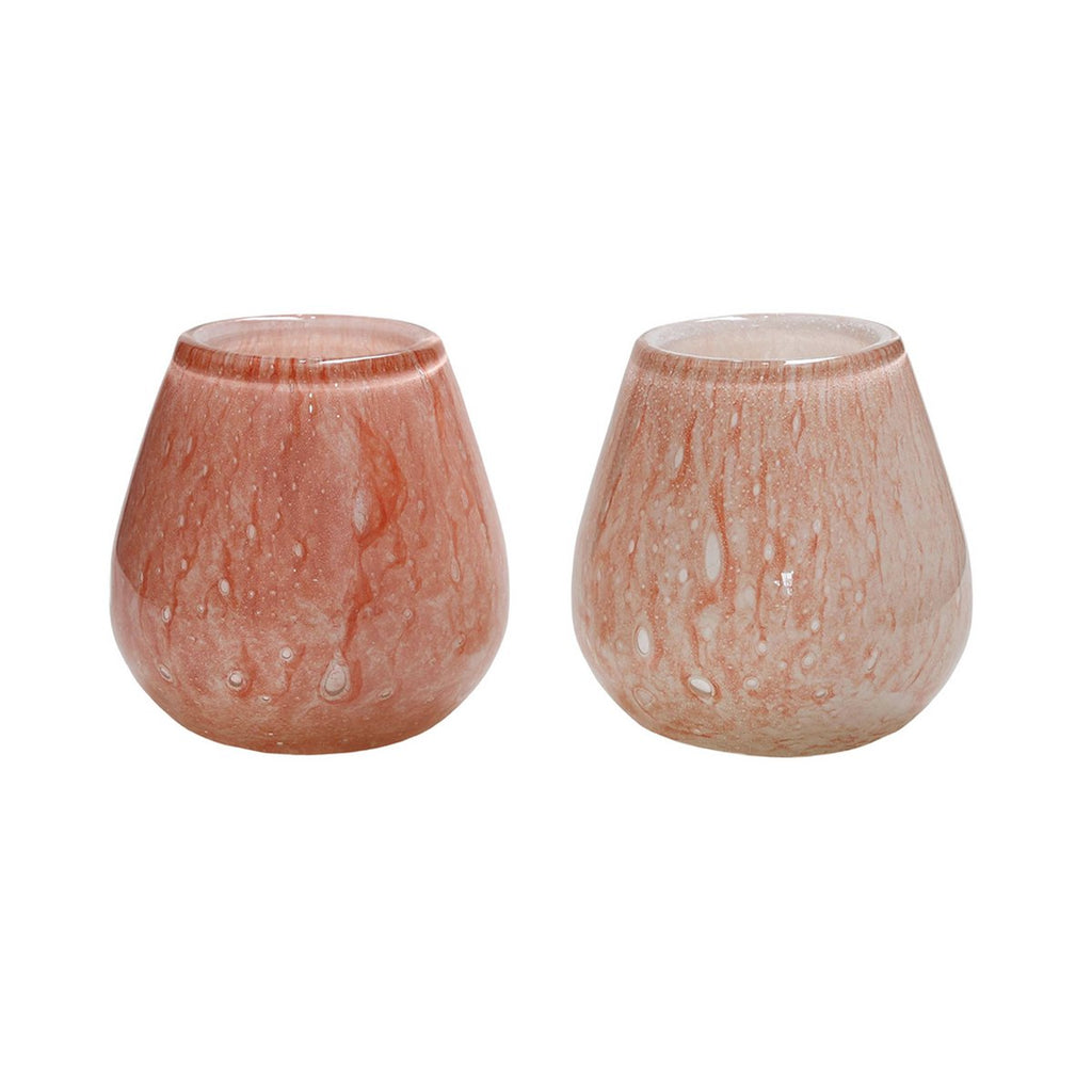 Vase The World waxinelichthouder Tasman Elite XS pink, glas, set van 2, Ø12,5 x 11,5 cm