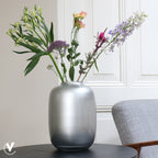 Artic vaas silver, zilverkleurig glas, Vase The World