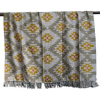 Ethvora plaid 130x170 cm, boho geometrisch patroon met franjes, Urbane Hide