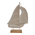 Deco Zeilboot metaal/hout 36x8x51,5cm