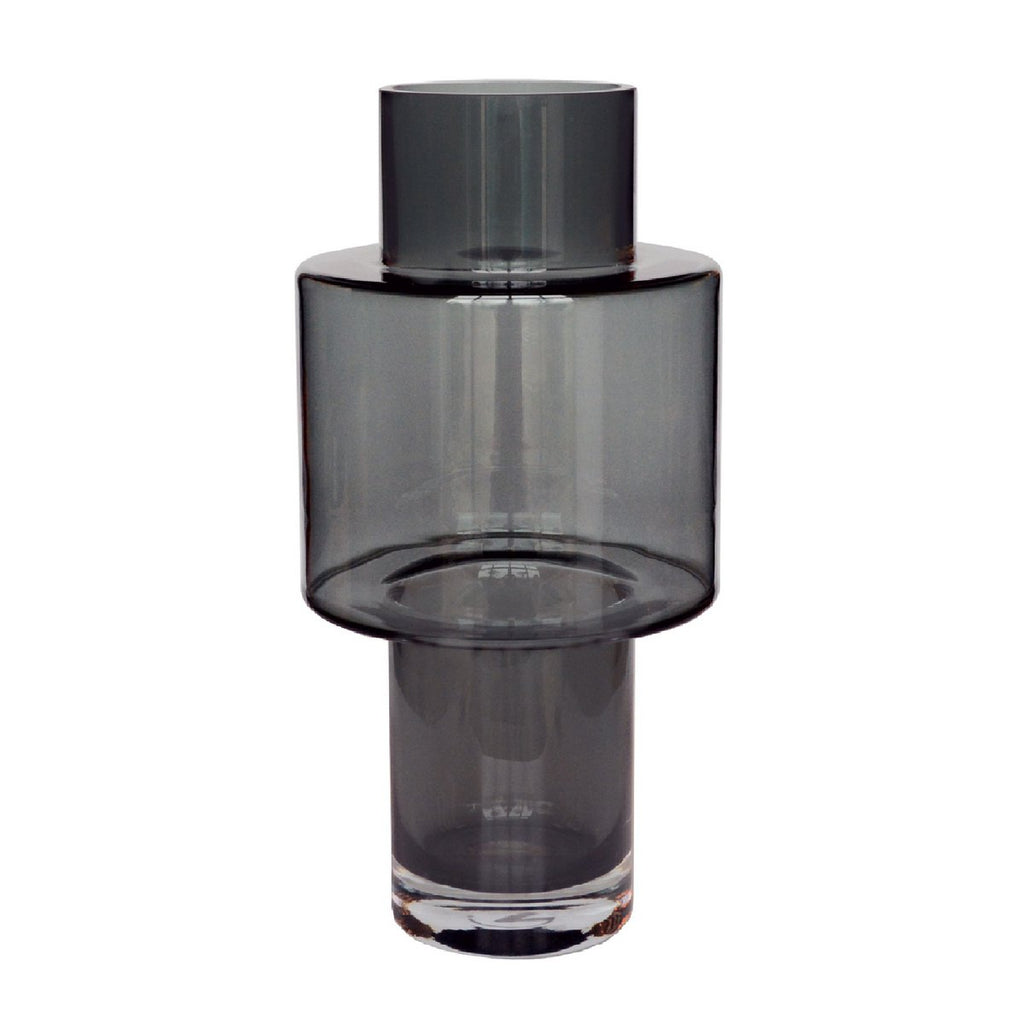 Juba vaas grey, H40 cm Ø20 cm, mondgeblazen glas, Vase The World