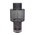 Juba vaas grey, H40 cm Ø20 cm, mondgeblazen glas, Vase The World