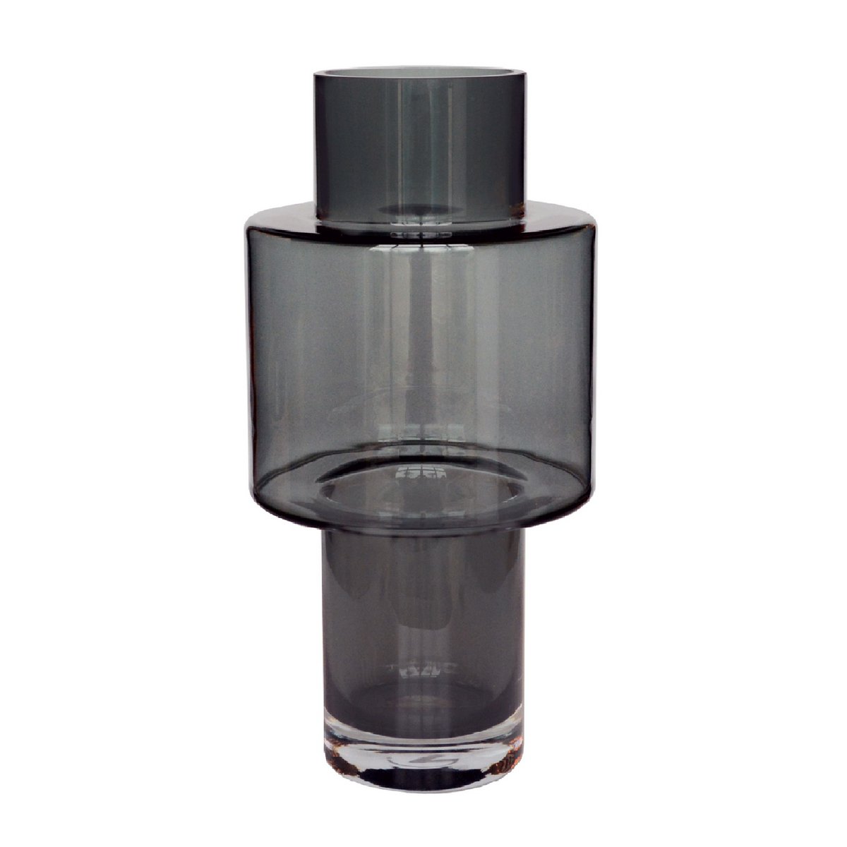 Juba vaas grey, H40 cm Ø20 cm, mondgeblazen glas, Vase The World
