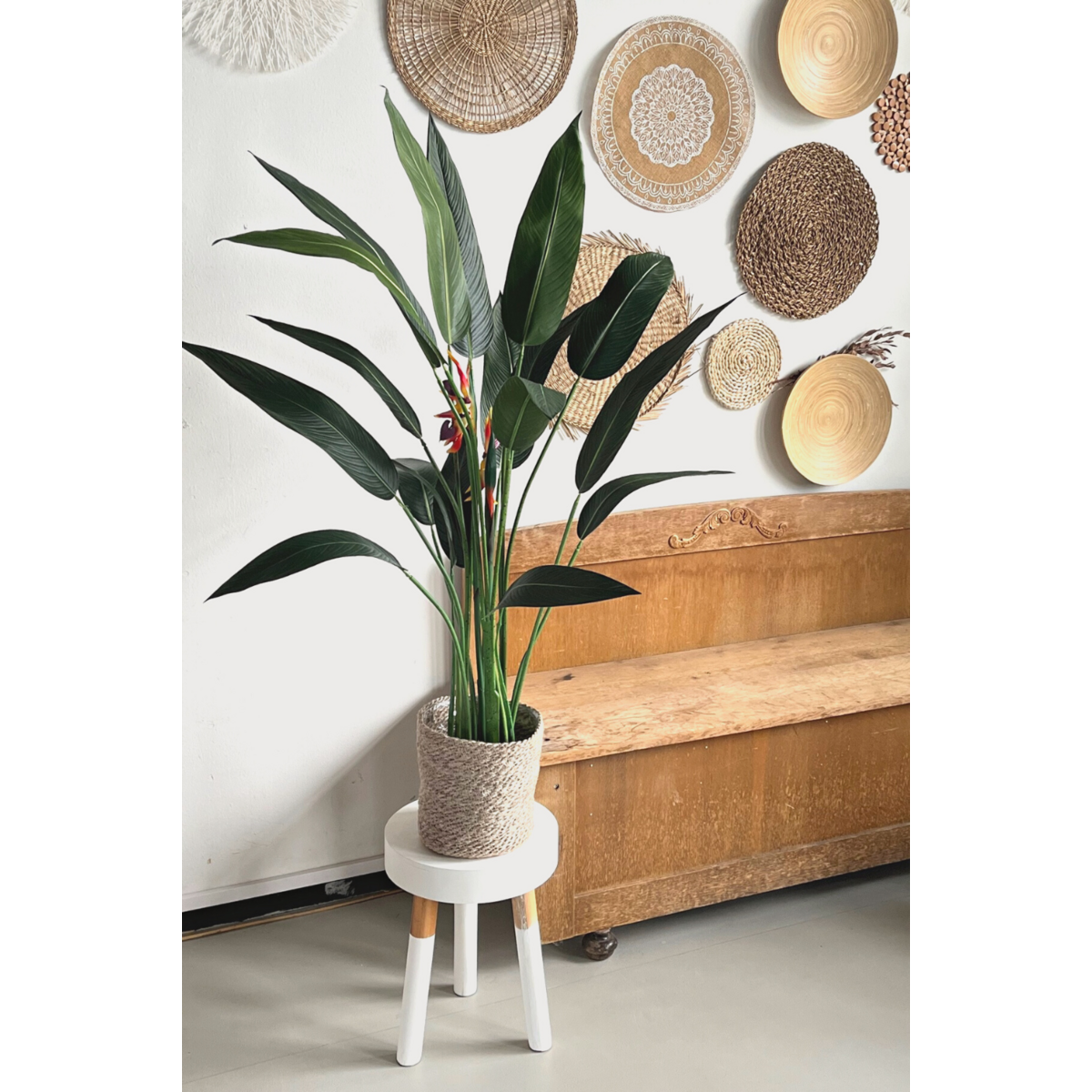 Strelitzia Kunstplant 110 cm, Met Bloem