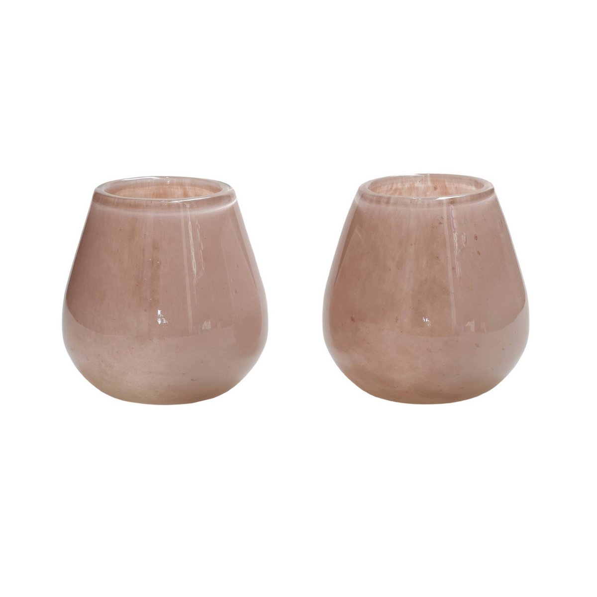 Vase The World waxinelichthouder Tasman Elite XS ivory, glas, set van 2, Ø12,5 x 11,5 cm
