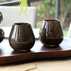 Vase The World waxinelichthouder Tasman Elite XS dark brown, glas, set van 2, Ø12,5 x 11,5 cm