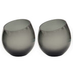Vase The World waxinelichthouder Moho grey, glas, set van 2, Ø12,5 of Ø15,5 cm