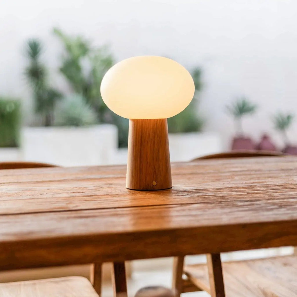Max draadloze tafellamp lichtbruin, dimbaar, IP44, USB C oplaadbaar