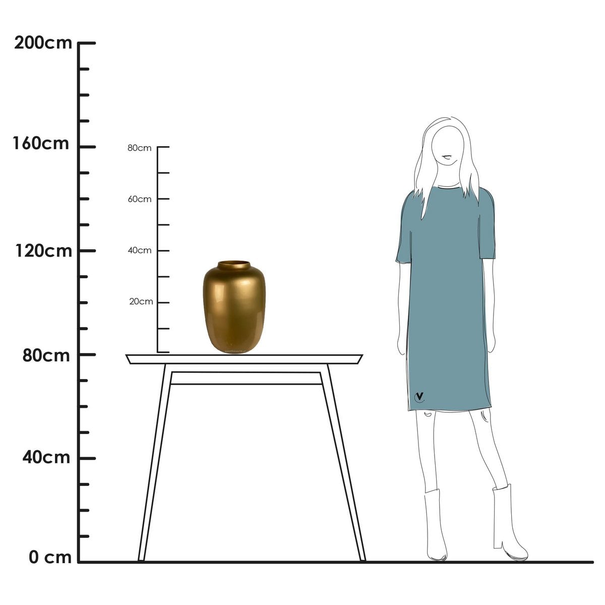 Artic vaas gold, goudkleurig glas, Vase The World
