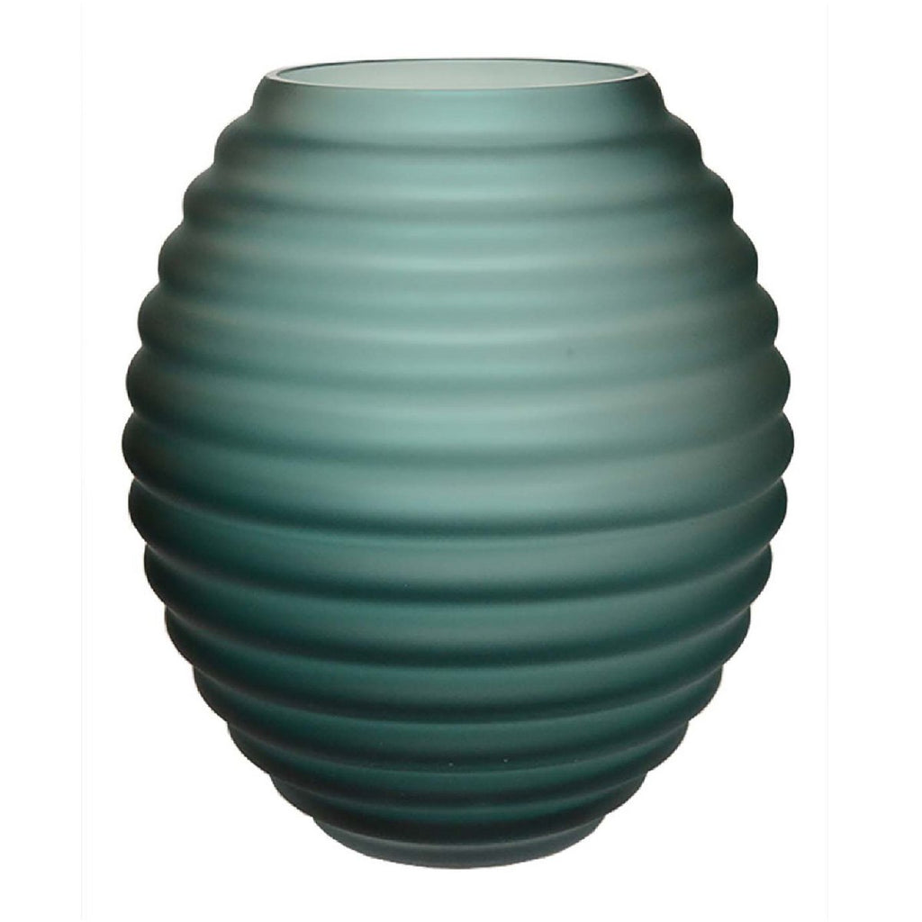 Chinko satin vaas Ø29 cm, groen mondgeblazen glas, Vase The World