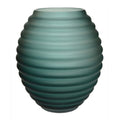 Chinko satin vaas Ø29 cm, groen mondgeblazen glas, Vase The World