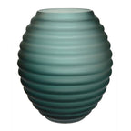 Chinko satin vaas Ø29 cm, groen mondgeblazen glas, Vase The World
