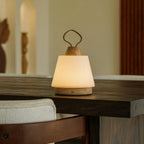 Liv lichtbruine oplaadbare lamp, snoerloos en dimbaar, Ø15 x 16 cm