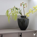 Tugela vaas grey, H29 cm Ø24,5 cm, mondgeblazen glas, Vase The World