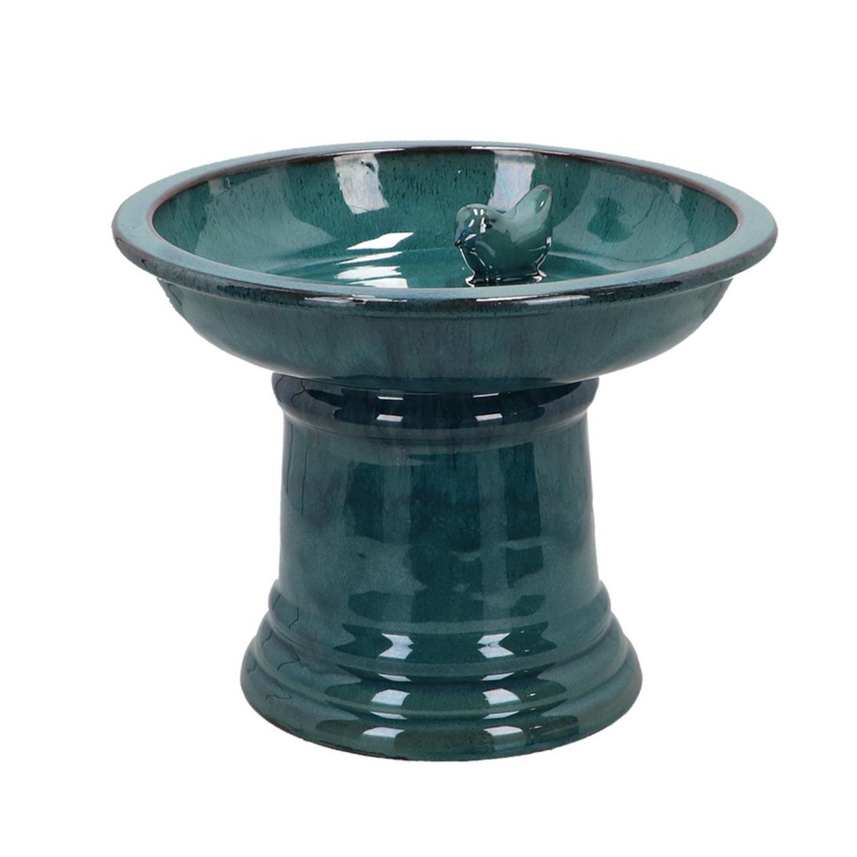 Esschert Design vogelbad op voet petrol, Ø29 x H23 cm