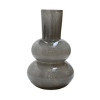 Lindi Elite vaas Ø22 cm, grijs glas met luchtbellen, Vase The World