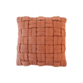 Brunetta kussenhoes 45x45 cm, gevlochten breisel in auburn katoen, Urbane Hide
