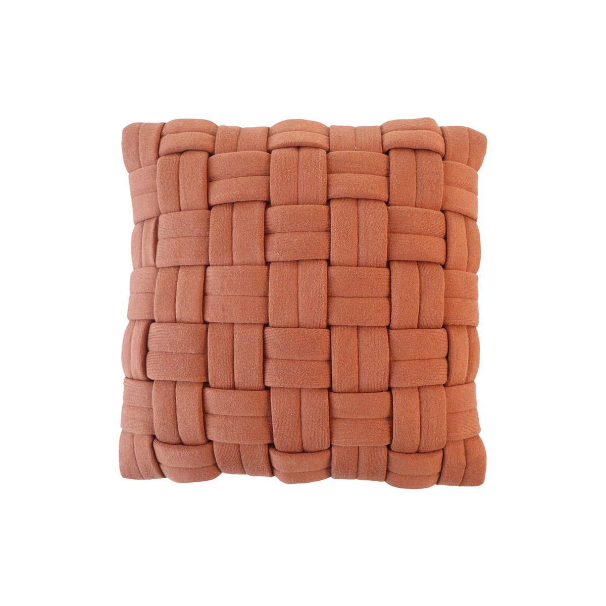 Brunetta kussenhoes 45x45 cm, gevlochten breisel in auburn katoen, Urbane Hide