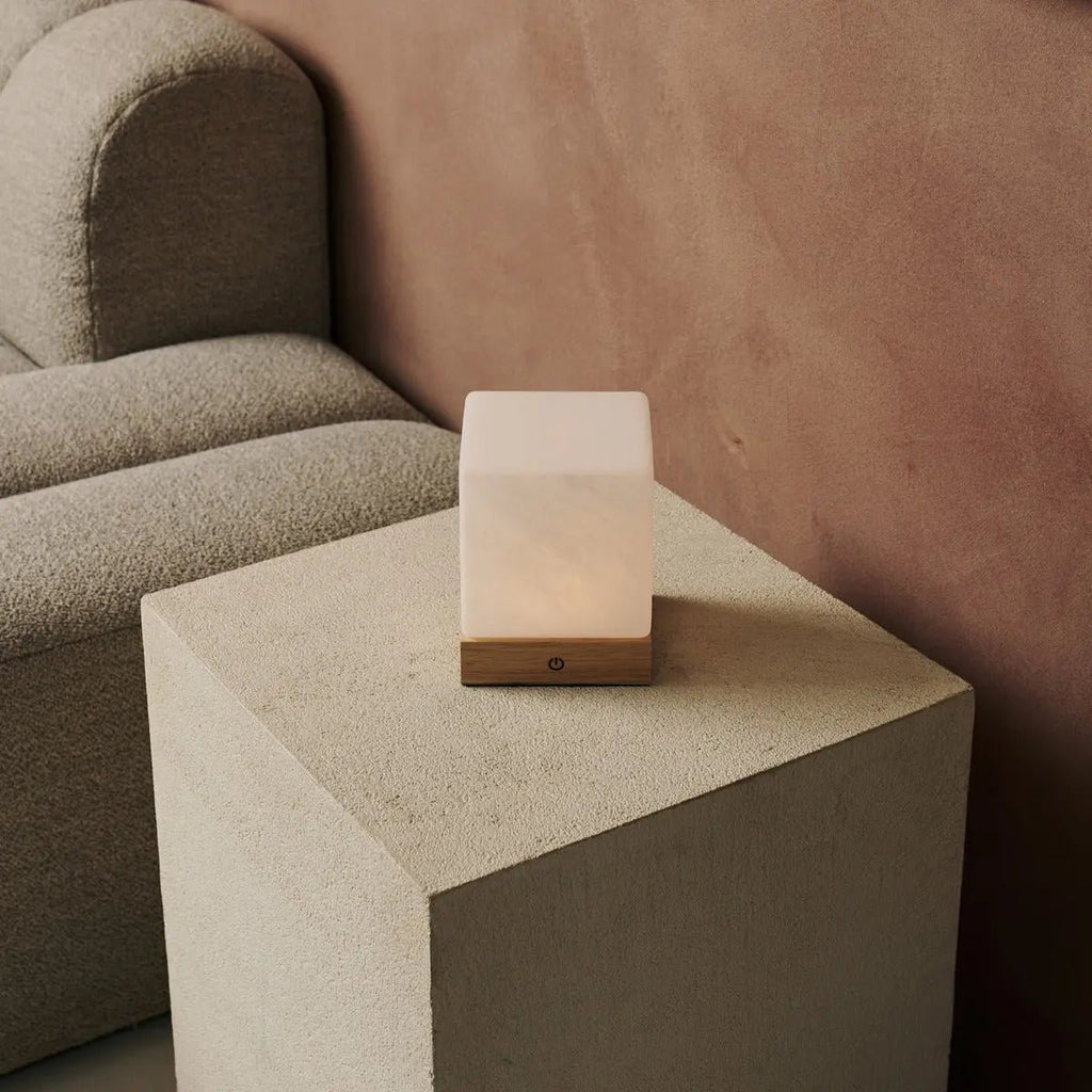 Yce Draadloze Houten Tafellamp Lichtbruin, Dimbaar, USB C