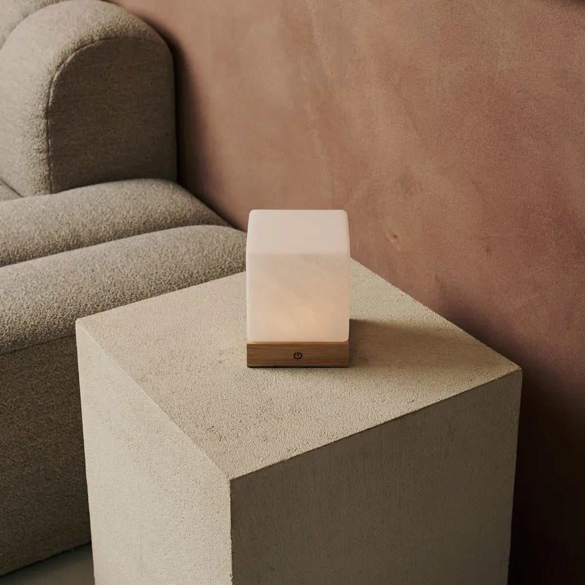 Yce Draadloze Houten Tafellamp Lichtbruin, Dimbaar, USB C