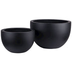 Plantenpot Louisiana Black, Fiberstone, Vase The World - 2 maten: Ø45 x H28 cm /of/ Ø60 x H38 cm