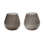 Vase The World waxinelichthouder Tasman Elite XS grey, glas, set van 2, Ø12,5 x 11,5 cm