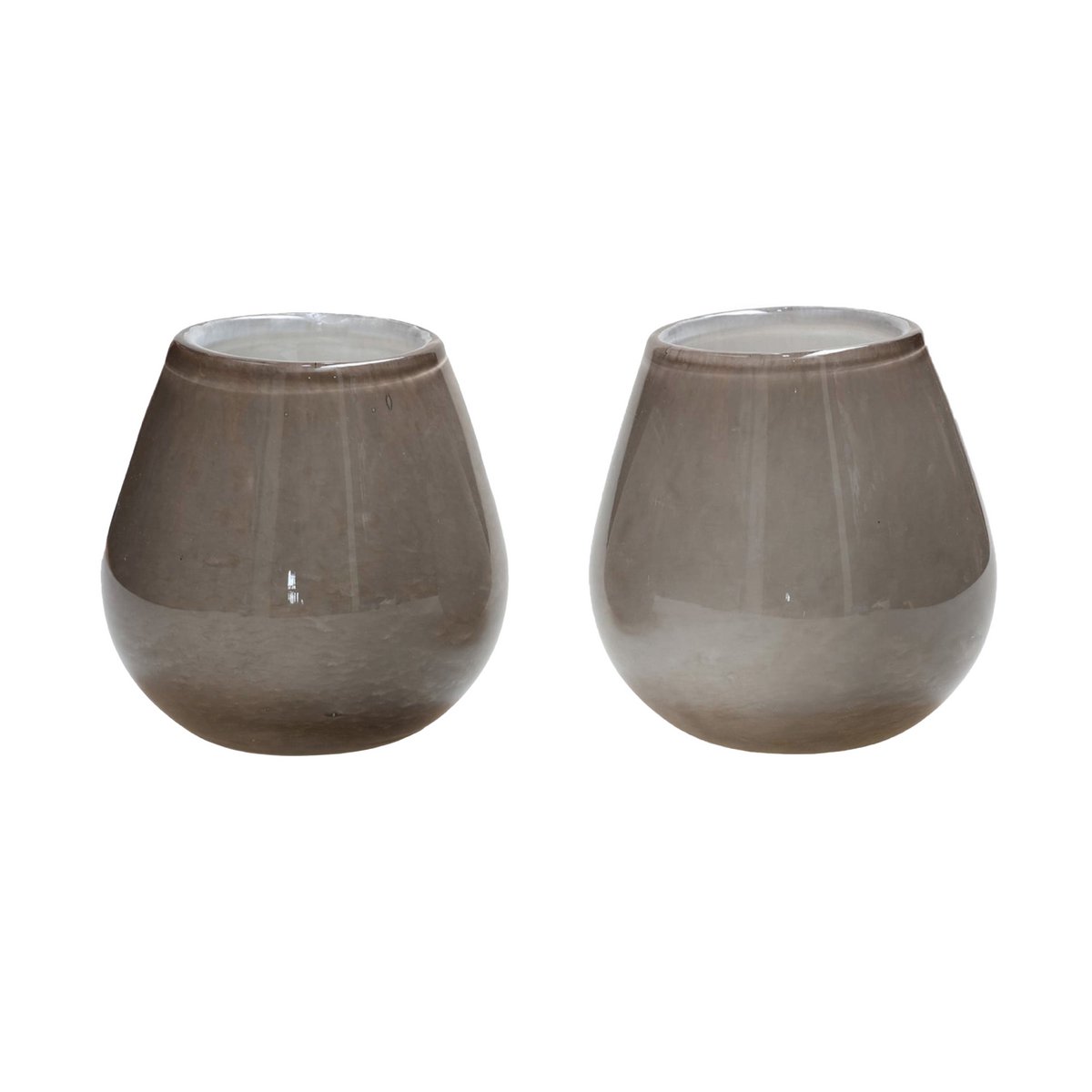 Vase The World waxinelichthouder Tasman Elite XS grey, glas, set van 2, Ø12,5 x 11,5 cm