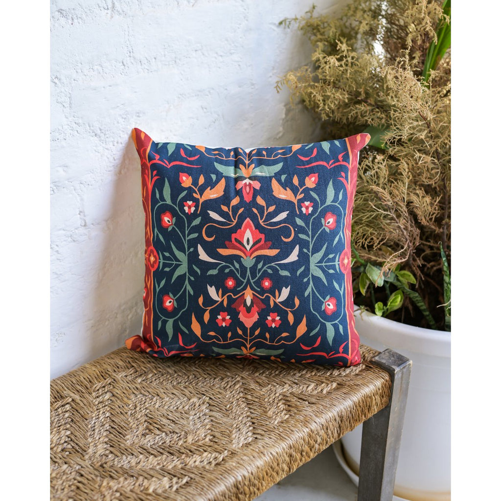 Bloemen kussenhoes 45x45 cm katoenen canvas, Urbane Hide
